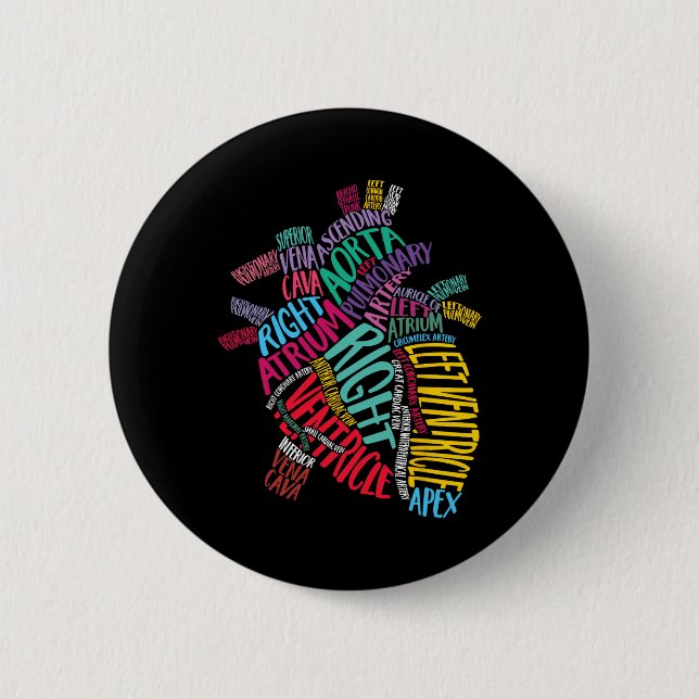 Anatomisches Herzdesign Herz-Kreislauf-Knorpel Button (Vorderseite)