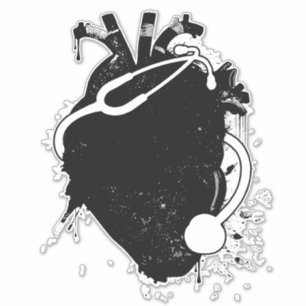 Anatomisches Herzstethoskop Aufkleber