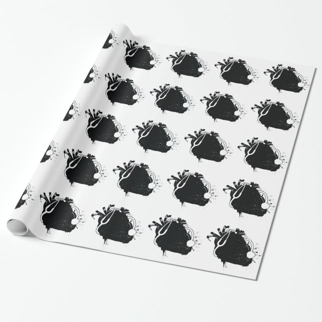 Anatomisches Herzstethoskop Geschenkpapier (Ungerollt)