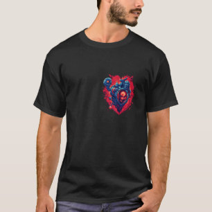 Anatomisches mechanisches Herz mit Laser Gun Cyber T-Shirt
