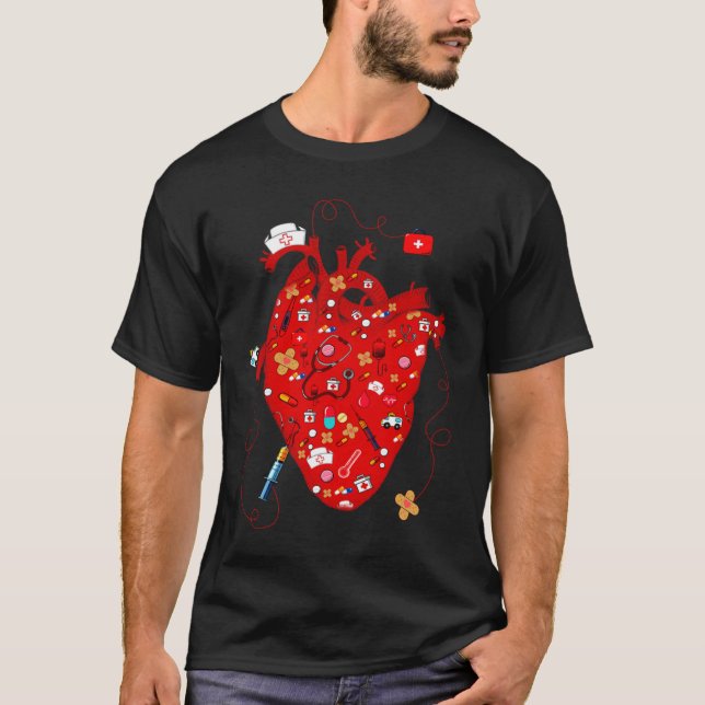 Anatomisches menschliches Herz Kardiologie Medikal T-Shirt (Vorderseite)