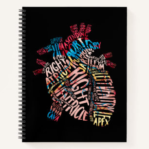 Anatomisches menschliches Herz Kardiologie Medizin Notizbuch