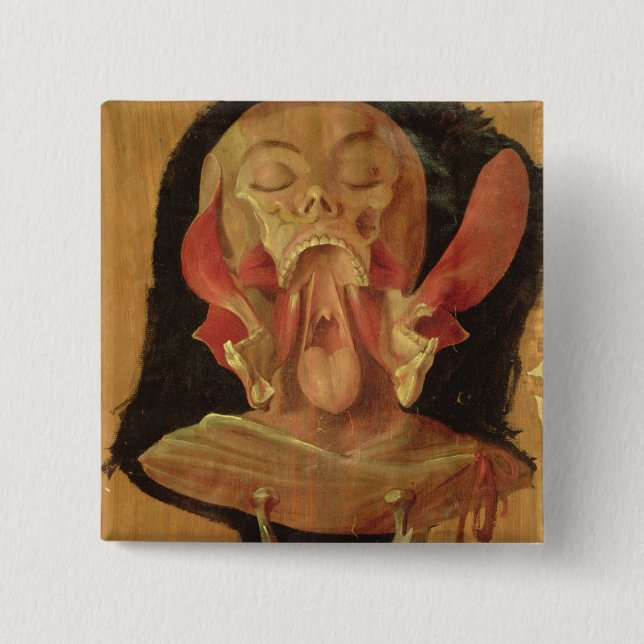 Anatomisches Zeichnen des Kopfes Button (Vorderseite)