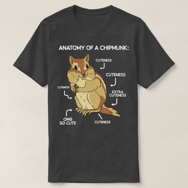 Anatomy Niedlich Chipmunk T-Shirt (Design vorne)