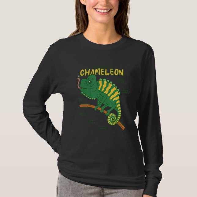 Anatomy of a Chameleon Lizard Retilien T-Shirt (Vorderseite)