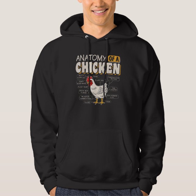 Anatomy Of A Chicken Chickens  Farmer Hoodie (Vorderseite)