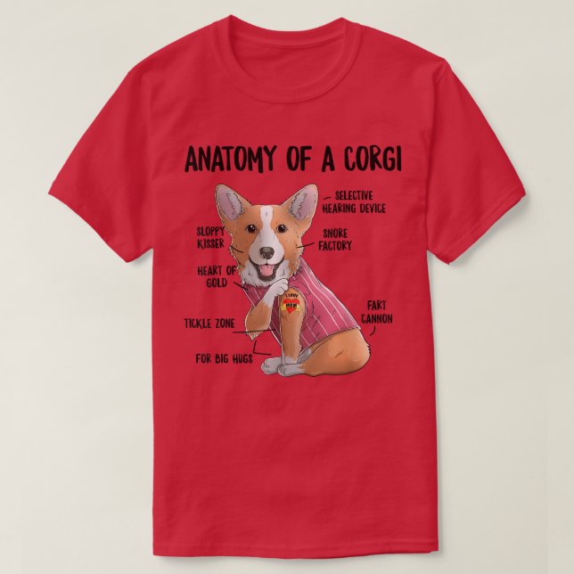 Anatomy of A Pembroke Welsh Corgi Funny Dog Owner  T-Shirt (Design vorne)