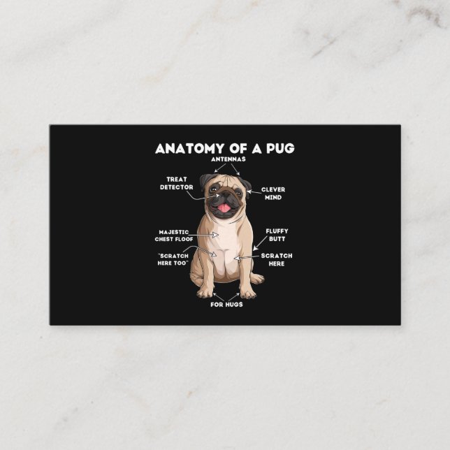 Anatomy of a Pug Visitenkarte (Vorderseite)