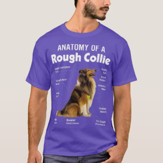 Anatomy Of A Rough Collie Funny Dog Puppy Gift  T-Shirt