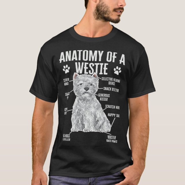 Anatomy Of A Westie West Highland White Terrier T-Shirt (Vorderseite)