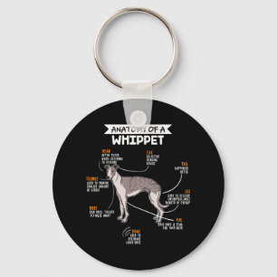 anatomy of a whippet dog funny dog lover gift schlüsselanhänger