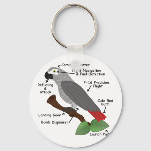 Anatomy of an African Grey Parrot Schlüsselanhänger