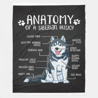 Anatomy Siberian Husky | Funny Gifts Husky Eigentü Fleecedecke