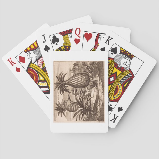 Anbau großer Ananas, Abbildung von einer desc Spielkarten (Rückseite)