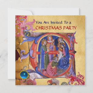 ANBETUNG DER MAGIER WEIHNACHTSNATIVITÄT PERGAMENT EINLADUNG