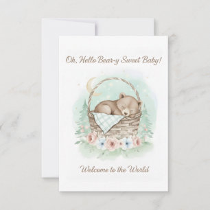 Anbetungswürdig,  Grizzlybärenjunges  Baby Shower  Dankeskarte