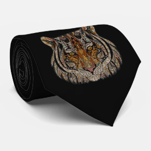Anbetungswürdig süßer Tigerkopf, schwarz Krawatte