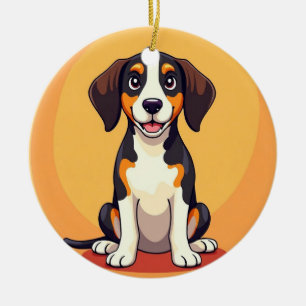 Anbetungswürdige Cartoon-Hund-Illustration Keramik Ornament