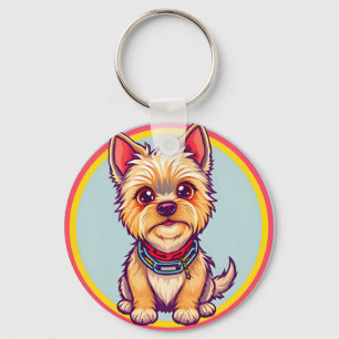 Anbetungswürdige Cartoon-Hund-Illustration Schlüsselanhänger