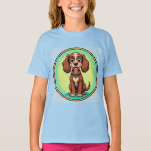 Anbetungswürdige Cartoon-Hund-Illustration T-Shirt