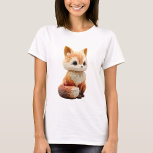 Anbetungswürdige Chibi-Rotfuchs-Illustration mit g T-Shirt