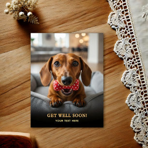 Anbetungswürdige Dachshund-Grußkarte zur Genesung  Postkarte