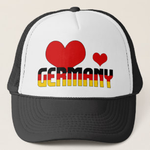 Anbetungswürdige Deutschland-Flagge Herzen Patriot Truckerkappe