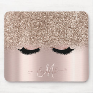 Anbetungswürdige falsche Wimpern Glitter Ombre Ros Mousepad