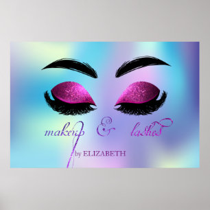 Anbetungswürdige Glitzernde Faux Wimpern,Holografi Poster