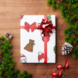 Anbetungswürdige Kawaii Weihnachtsferien-Muster-Ge Geschenkpapier