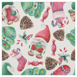 Anbetungswürdige Weihnachts-Gnome Stoff