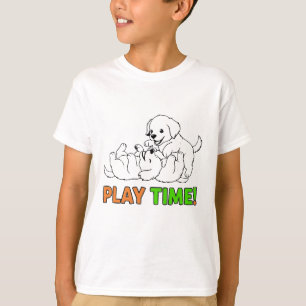Anbetungswürdige Welpen Spielzeit - Süßer Golden R T-Shirt