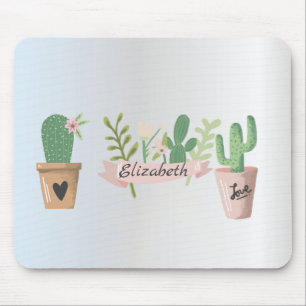 Anbetungswürdiger Kaktus, Silber  Mousepad