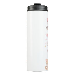 Anbetungswürdiger Kawaii-Pastell-Tierfreunde-Reise Thermosbecher