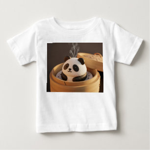 Anbetungswürdiger Panda-Mochi im Bambusdämpfer Baby T-shirt