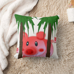 Anbetungswürdiger rosa Schwein Wurf Kissen