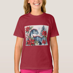 Anbetungswürdiger Weihnachtsbaby-Dinosaurier & Wei T-Shirt