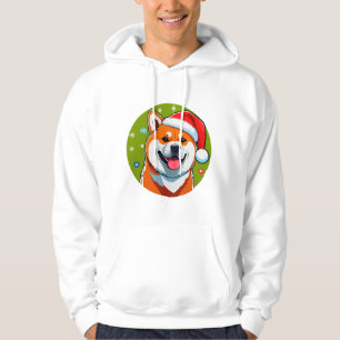 Anbetungswürdiger Weihnachtshund mit Santa-Hut Hoodie