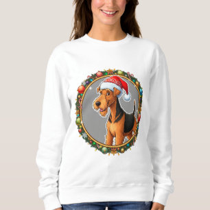 Anbetungswürdiger Weihnachtshund mit Santa-Hut Sweatshirt