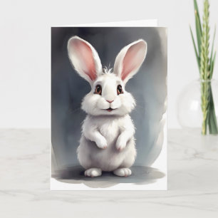 Anbetungswürdiger Weißer Hase Kaninchen Portrait L Karte