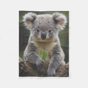 Anbetungswürdiges Fluffiges Baby-Koala-Porträt Fle Fleecedecke