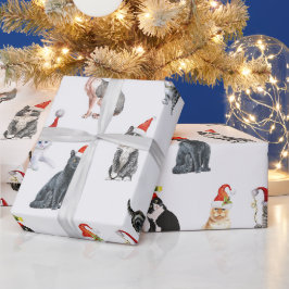 Anbetungswürdiges Kätzchen Catmas Weihnachtsmuster Geschenkpapier