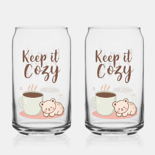 Anbetungswürdiges "Keep it Cozy" Winter-Grafik Dosenglas