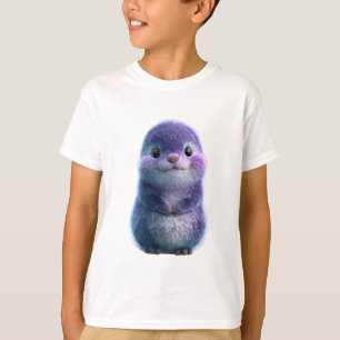 Anbetungswürdiges lila flauschiges Kreatur Kinder T-Shirt