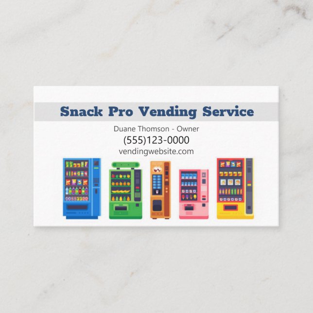 Anbieter von Speisen-Snacks und Verkaufsautomaten Visitenkarte (Vorderseite)