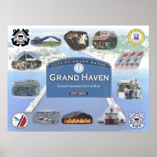 Anblick des Sommers - großartiger Hafen, Michigan Poster