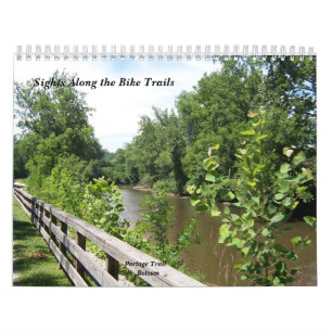 Anblick entlang den Fahrrad-Spuren Kalender