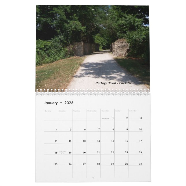 Anblick entlang den Fahrrad-Spuren Kalender (Jan 2026)