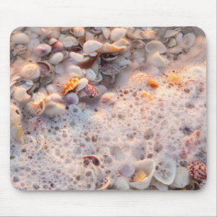 Anbrandende Wellen und Muscheln auf Sanibel Island Mousepad