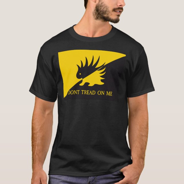 Ancap porcupine Gadsden flag parody Don&x27;t trea T-Shirt (Vorderseite)